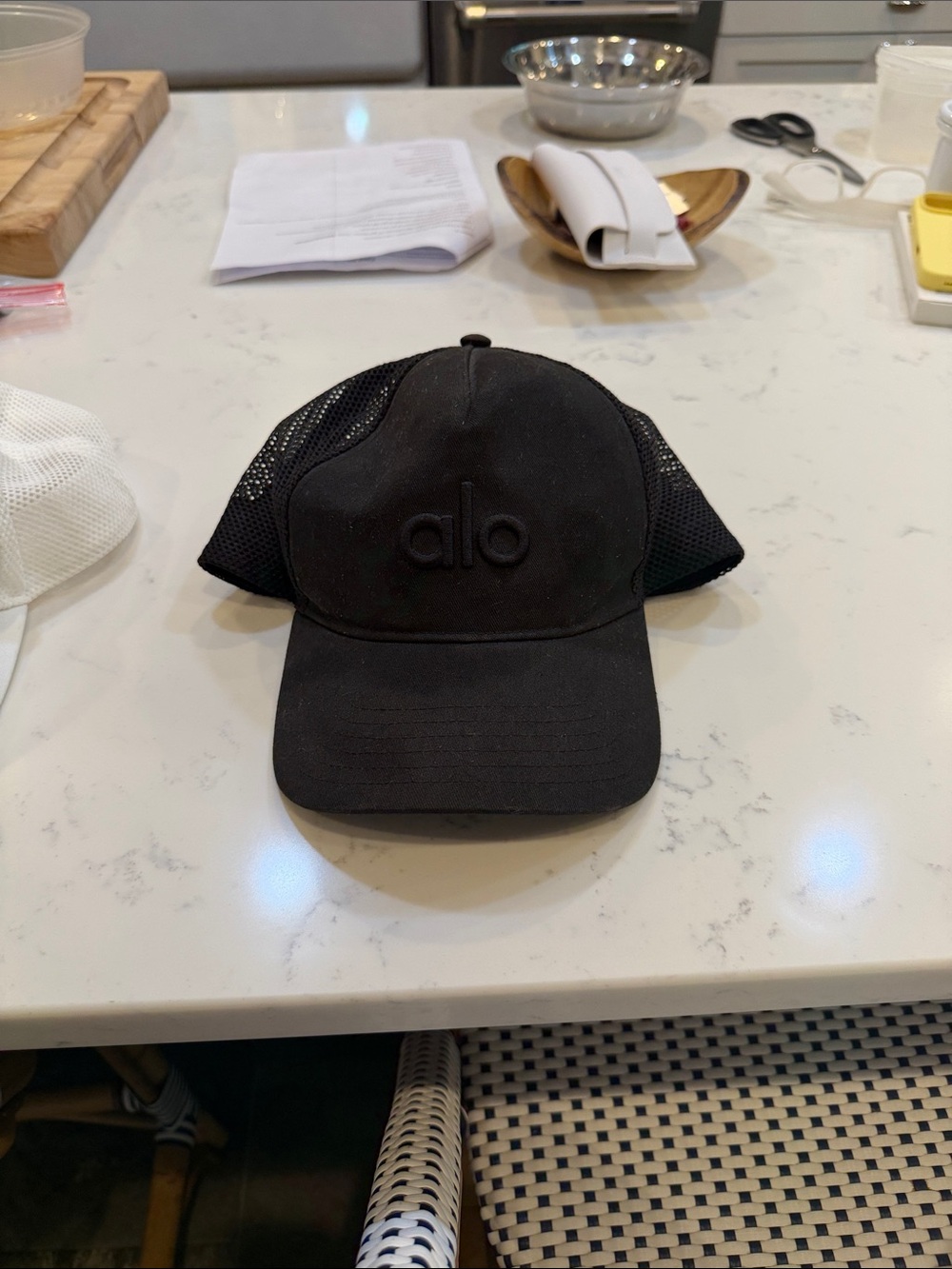 ALO Yoga Black Mesh Logo Cap for women